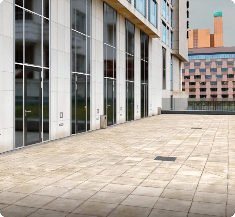 A 3D rendering of a Scandic Hotels event space. It does not yet include any tables, chairs, or other event items.