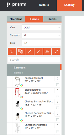 Prismm platform UI image of CORT furniture.